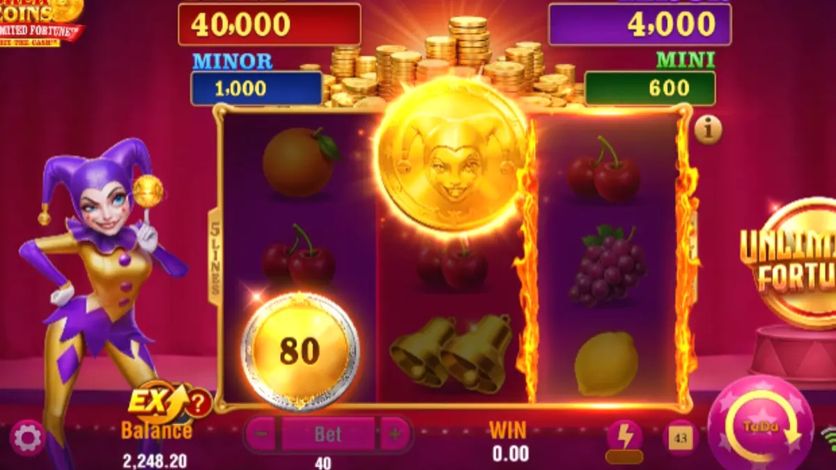 Joker Coins Unlimited Fortune mobile slot interface
